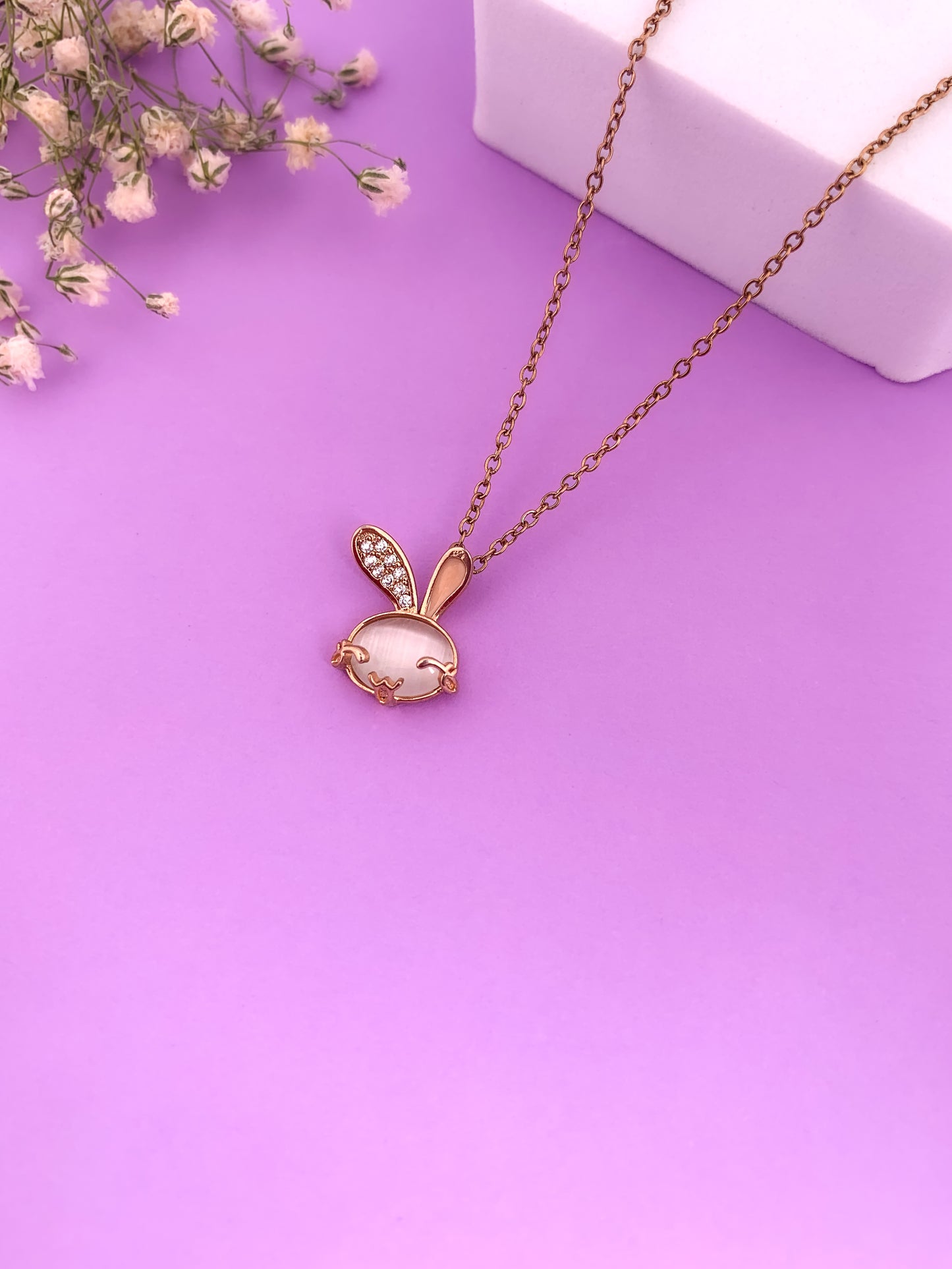 Rose Gold Bunny Necklace