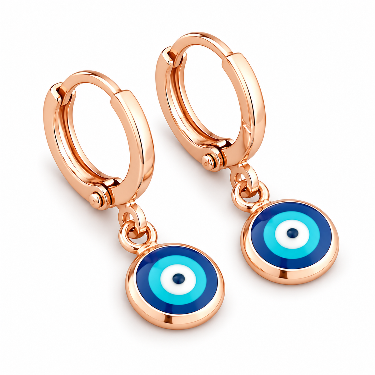 Evil Eye Drop Huggie Hoops