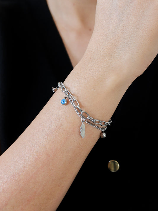 Silver Evil Eye Charm Bracelet