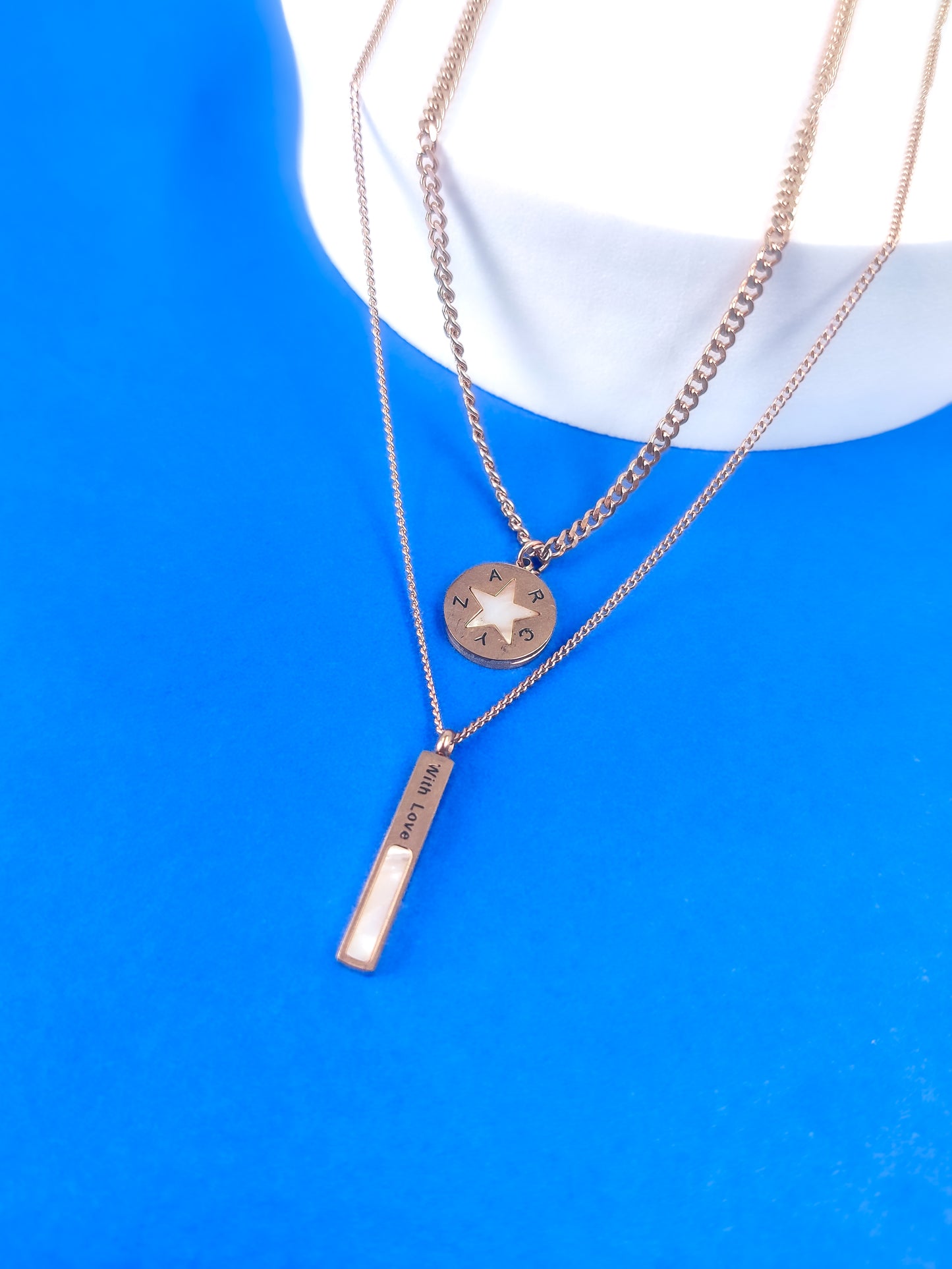 Star Coin and Bar Layered Necklace