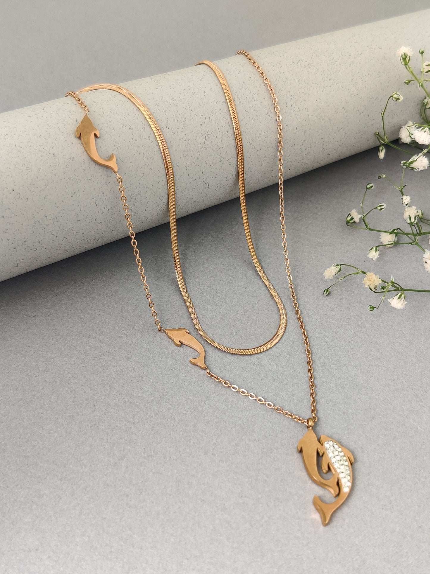 Two layer Dolphine Necklace