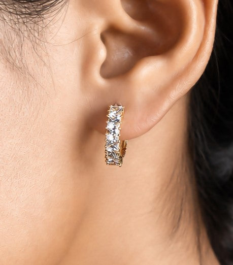 Crystal Drizzle Huggie Hoops