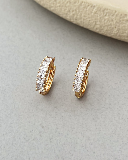 Crystal Drizzle Huggie Hoops