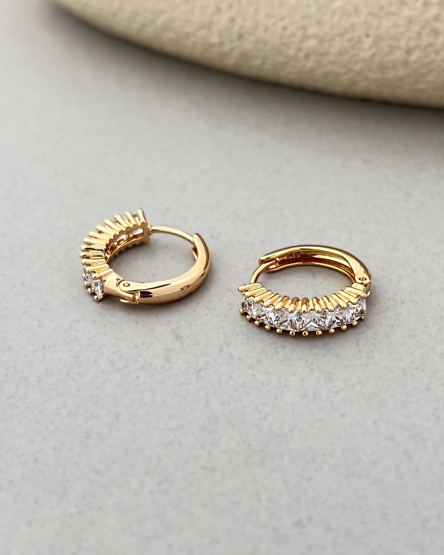 Crystal Drizzle Huggie Hoops