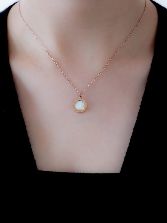 White Roman Coin Necklace