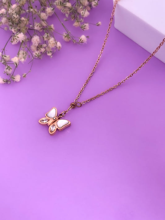 Willa White Butterfly Necklace