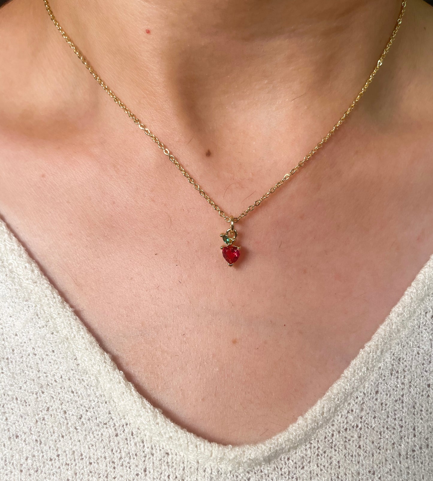 Strawberry Drop Necklace