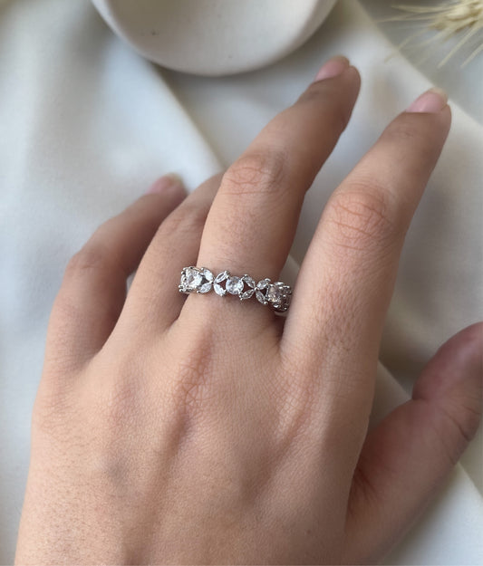 Crystal Steffy Ring (Silver)