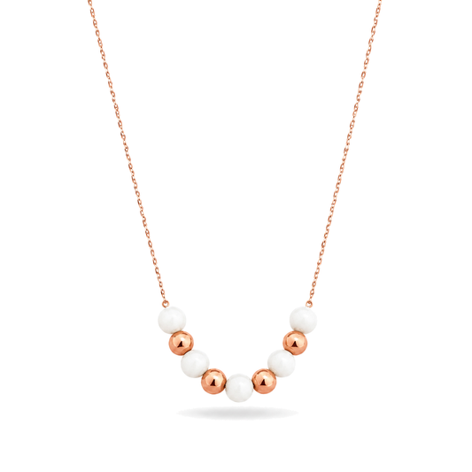 Amber Pearl Necklace (Rose gold)