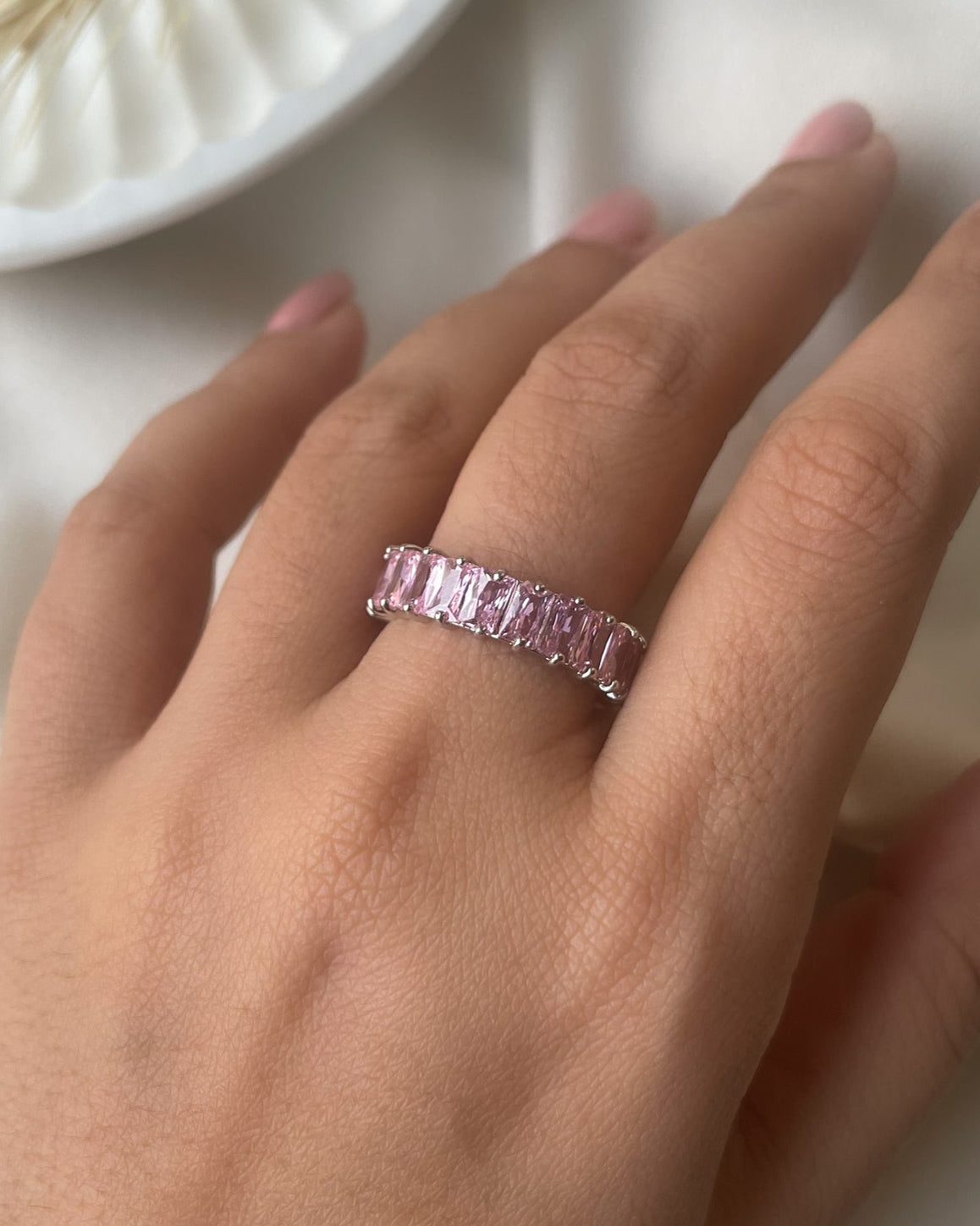 Pink Baguette Ring