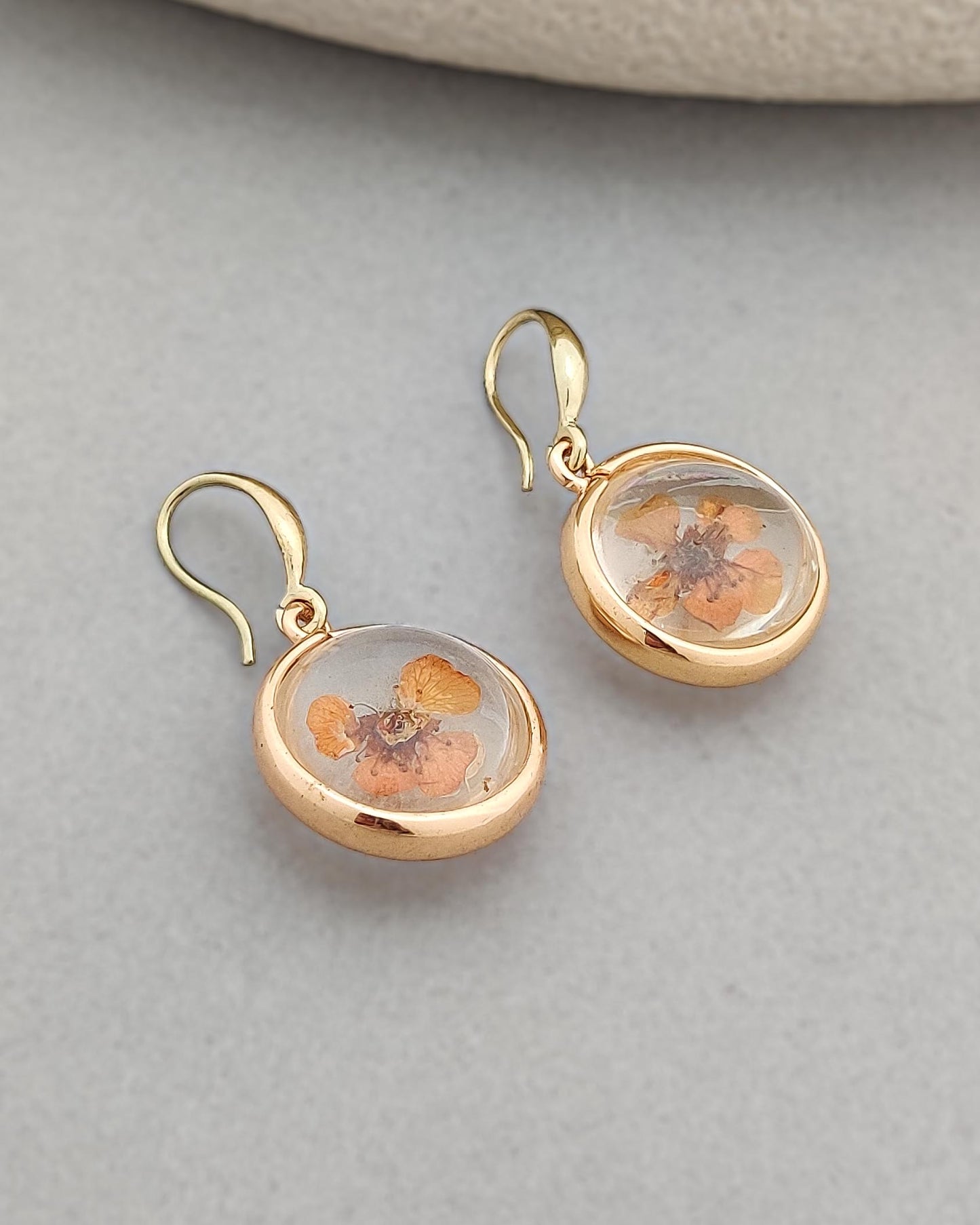 Gracie Dry Flower Earrings (Orange)
