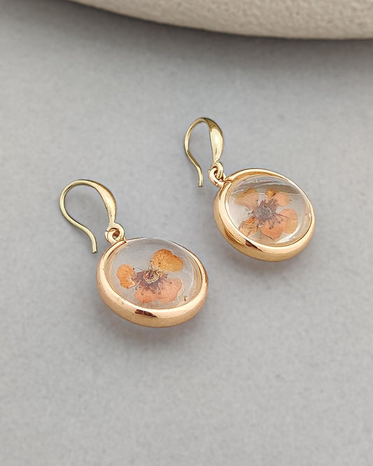 Gracie Dry Flower Earrings (Orange)