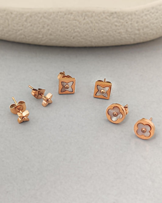 Steffy Earrings Set of 3 (White)