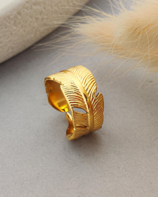 Golden Leaf Ring