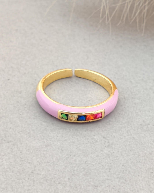 Crystal Color Pop Ring ( Lavender )