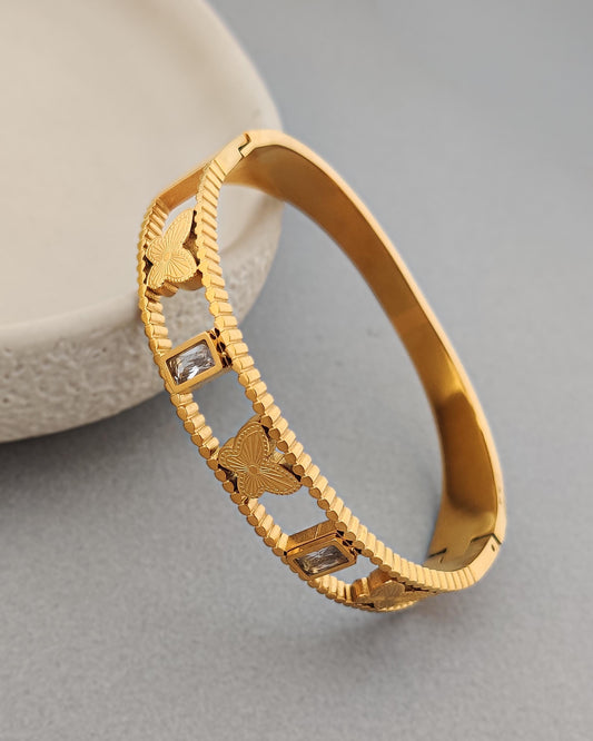 Baguette Butterfly Bracelet Band(Gold)