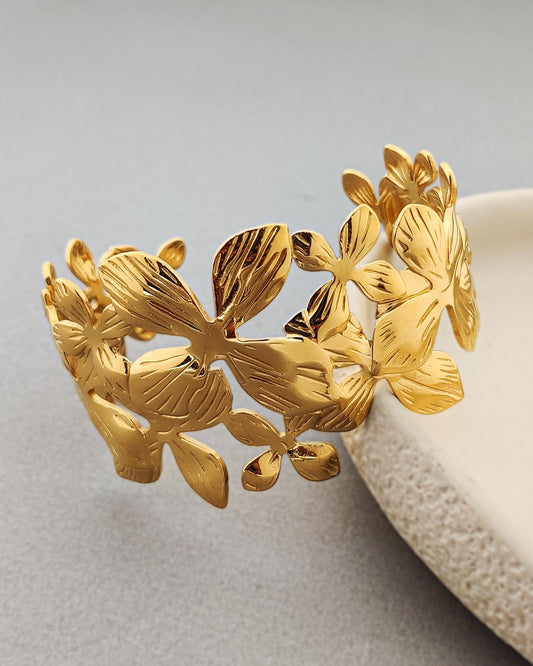 Saffron Flower Cuff Bracelet