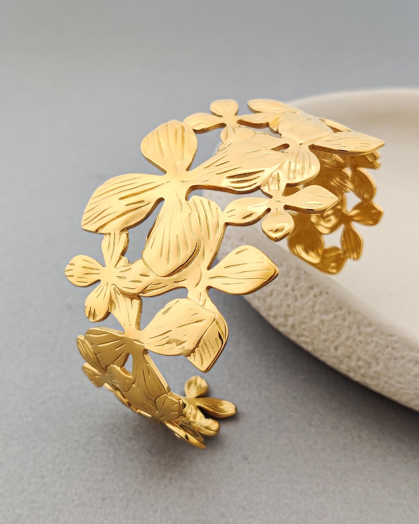 Saffron Flower Cuff Bracelet