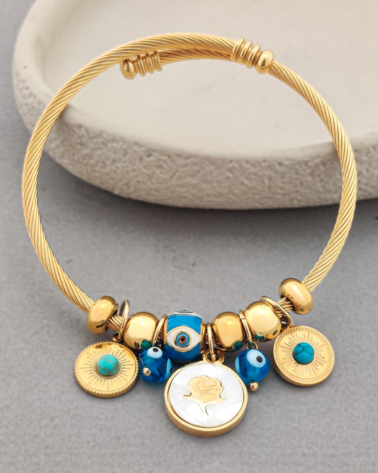 Rose Evil Eye Golden Bracelet