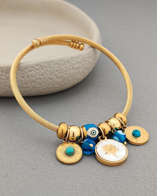 Rose Evil Eye Golden Bracelet