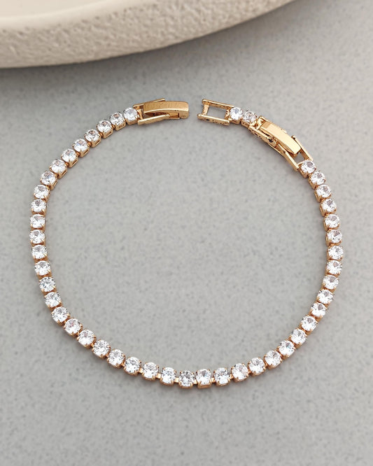 Golden Glimmer Tennis Bracelet