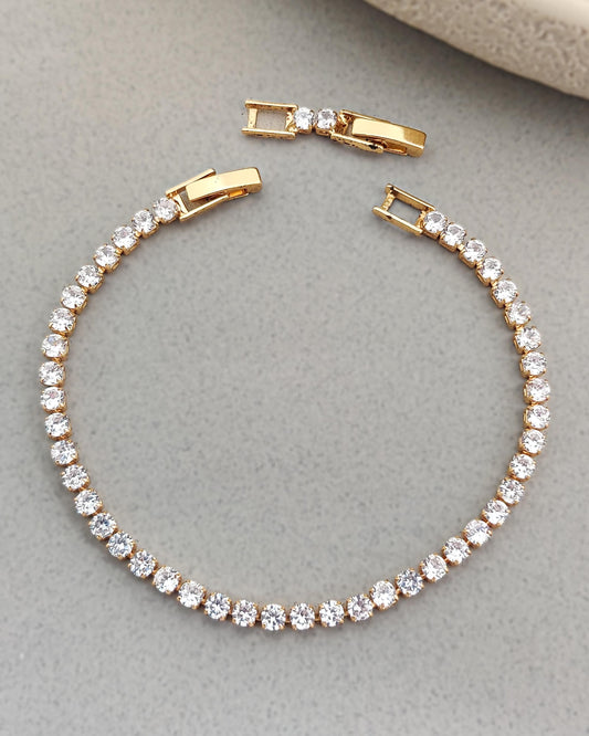 Golden Glimmer Tennis Bracelet
