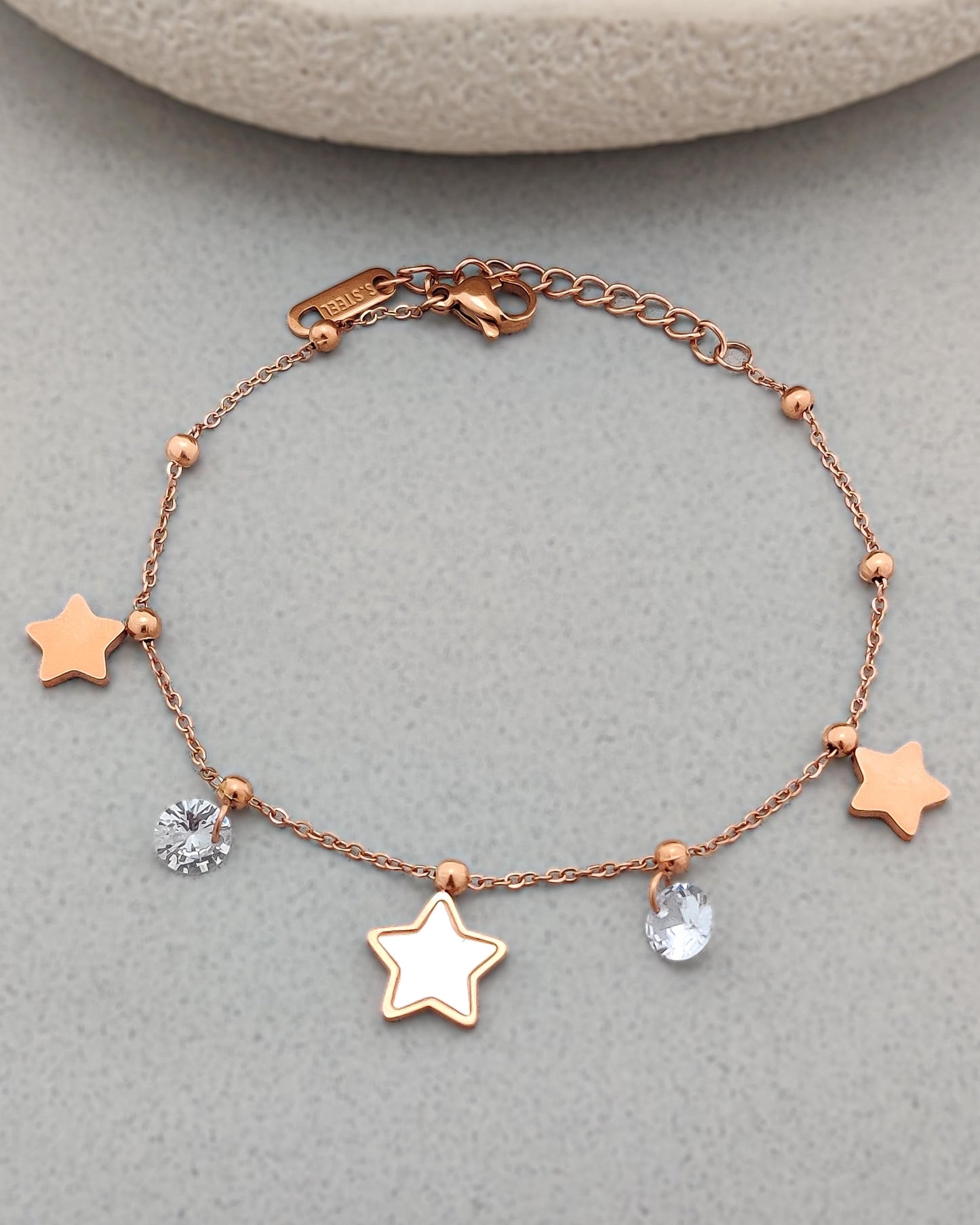 Stevie Star Charm Bracelet (Rose Gold)