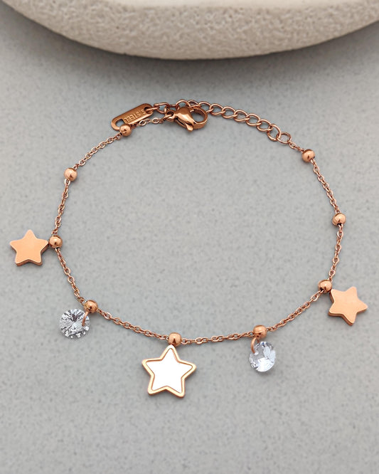 Stevie Star Charm Bracelet (Rose Gold)