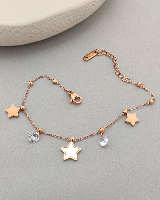 Stevie Star Charm Bracelet (Rose Gold)