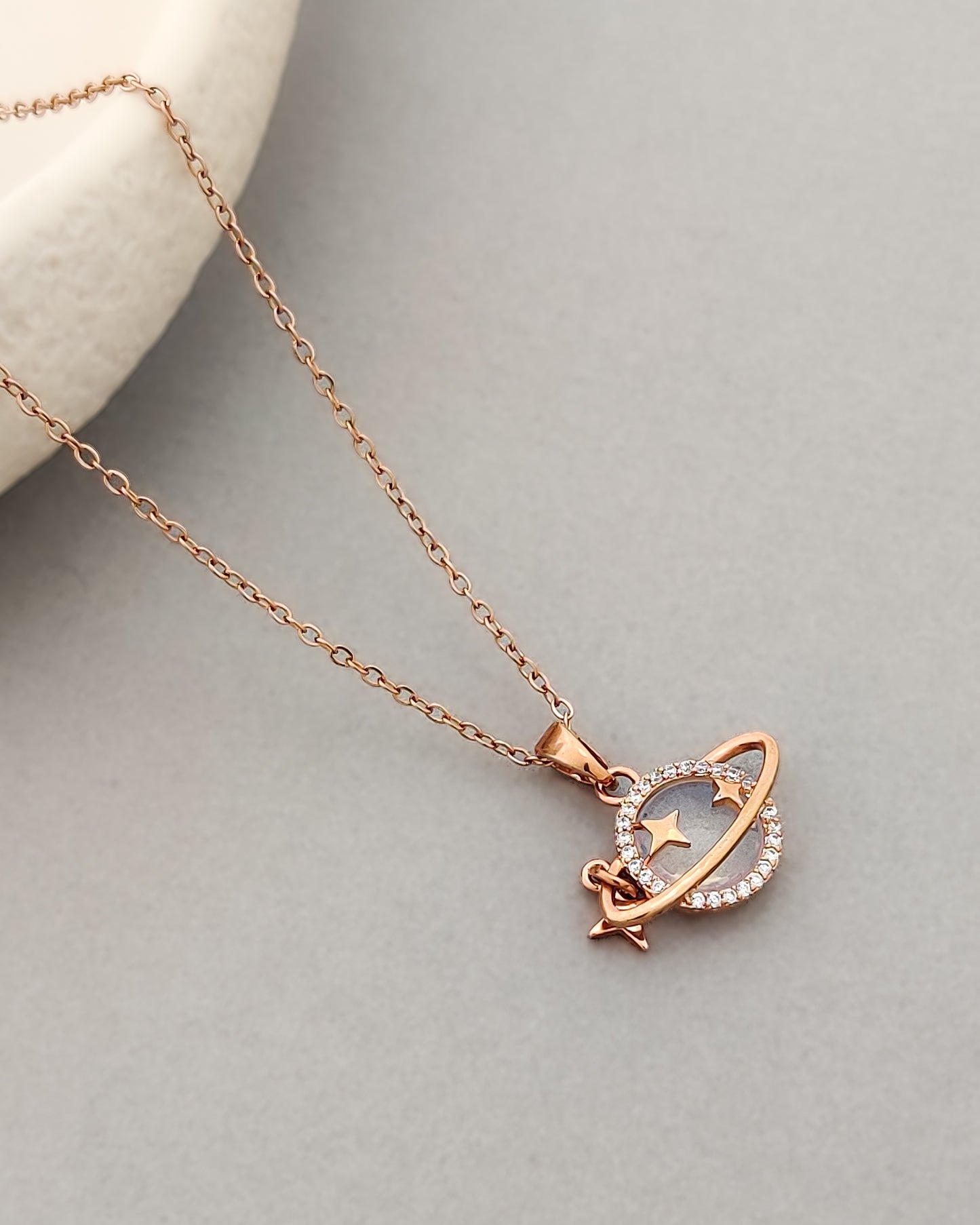 Star Planet Necklace (rose gold)