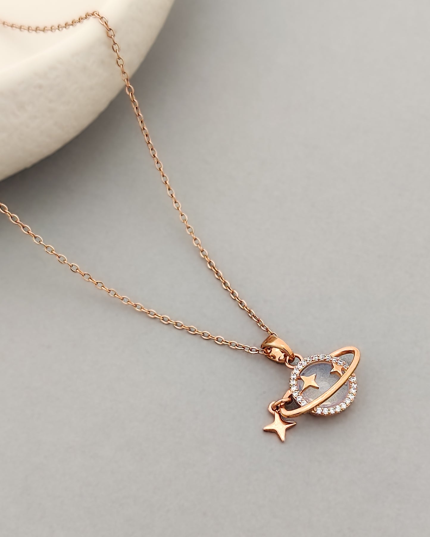 Star Planet Necklace (rose gold)