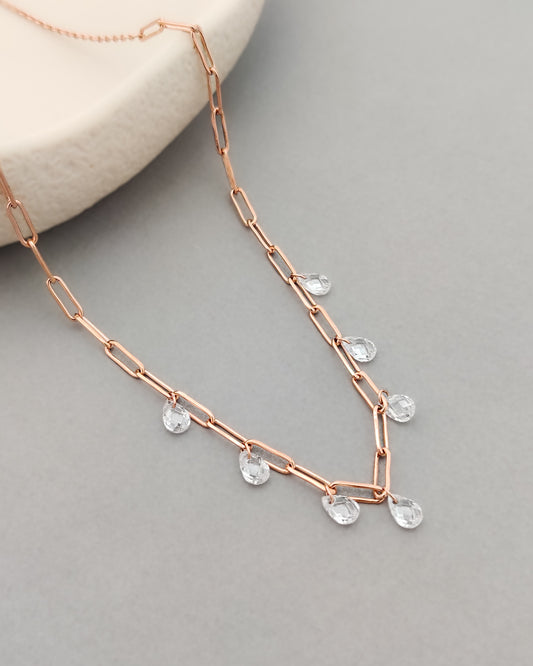 Water Drop Link Choker (Rose Gold)