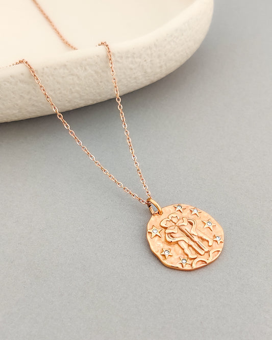 French Zodiac Coin Necklace (Gemini)
