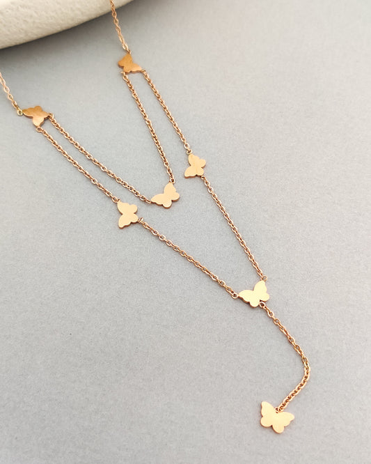 Margo Butterfly 2layer Necklace
