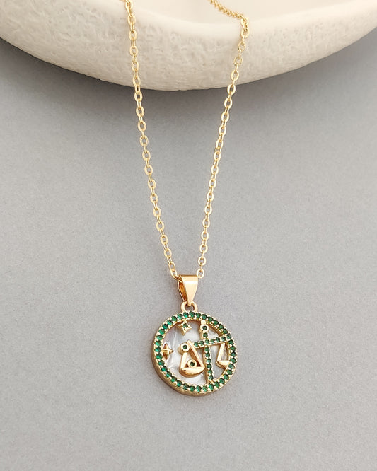 Ellie Zodiac Necklace (Libra)