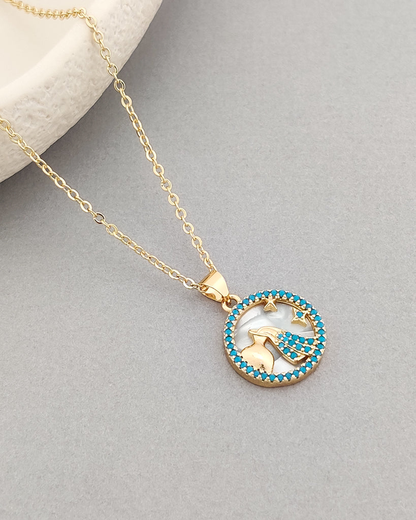 Ellie Zodiac Necklace (Aquarius)