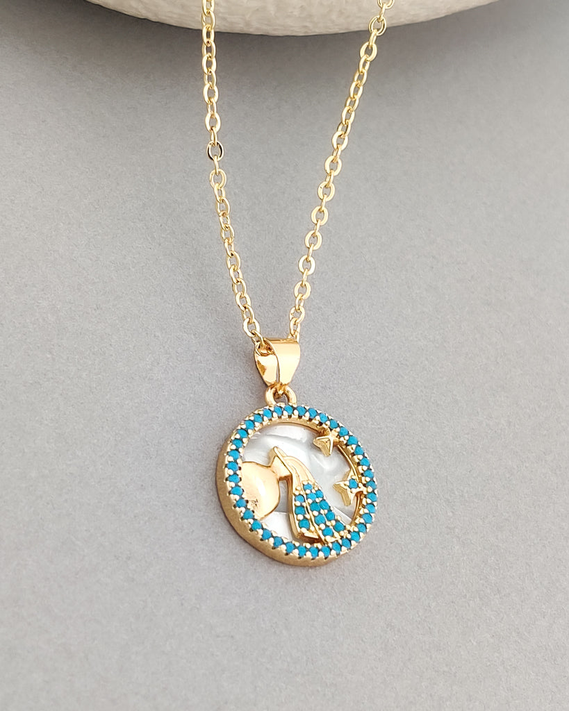Ellie Zodiac Necklace (Aquarius)