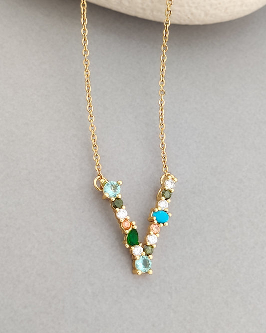 Monogram Letter V Necklace