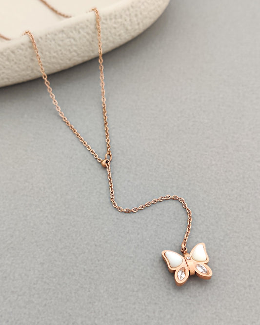Willa White Butterfly Necklace