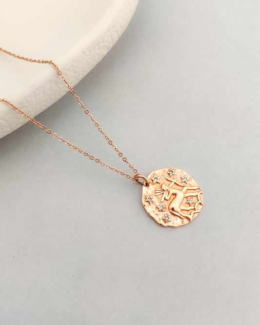 French Zodiac Coin Necklace (Sagittarius)