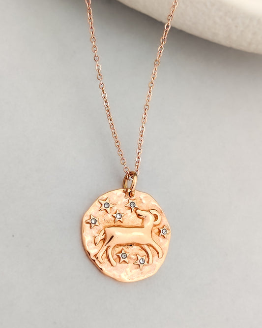 French Zodiac Coin Necklace (Aries)