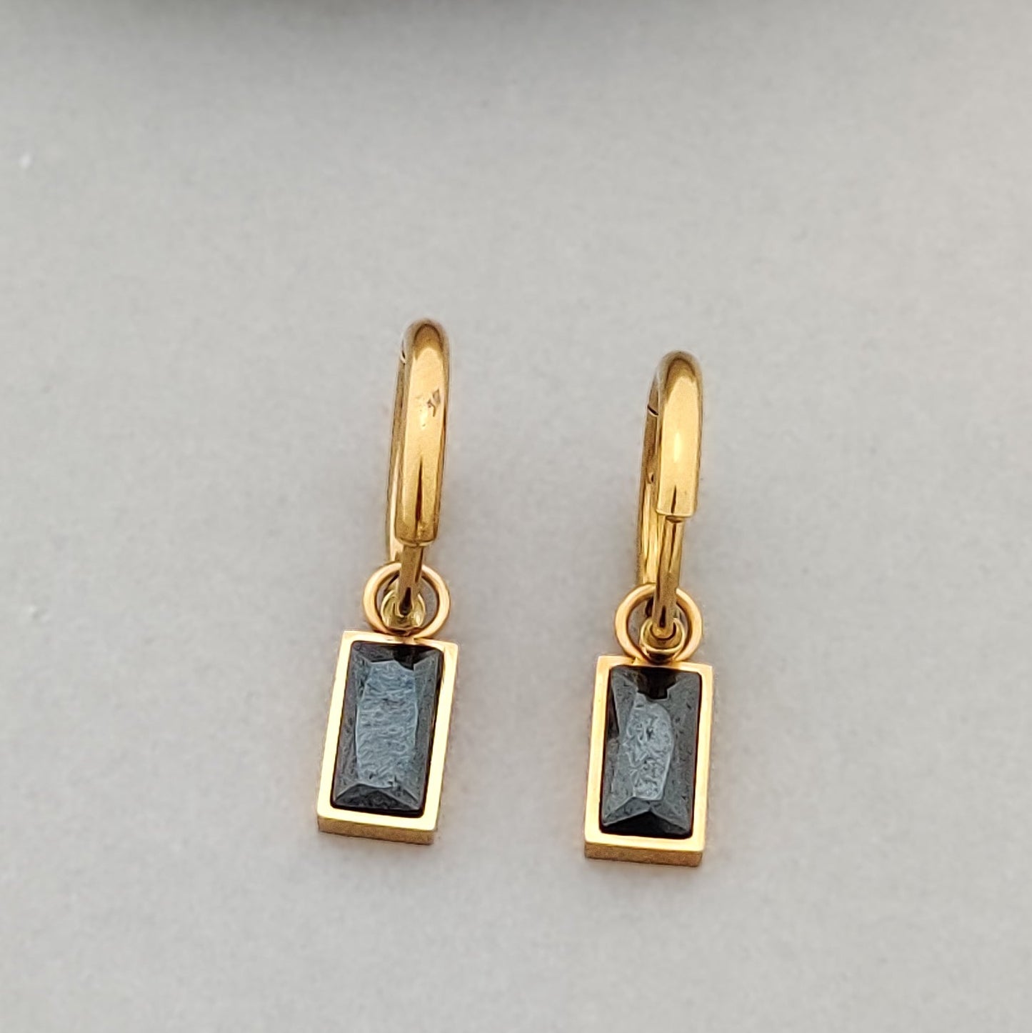 Macie Black Drop Hoops