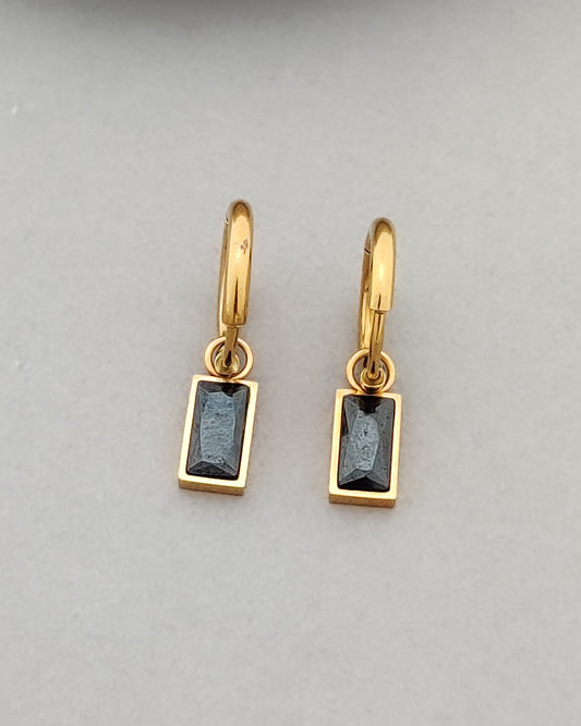 Macie Black Drop Hoops