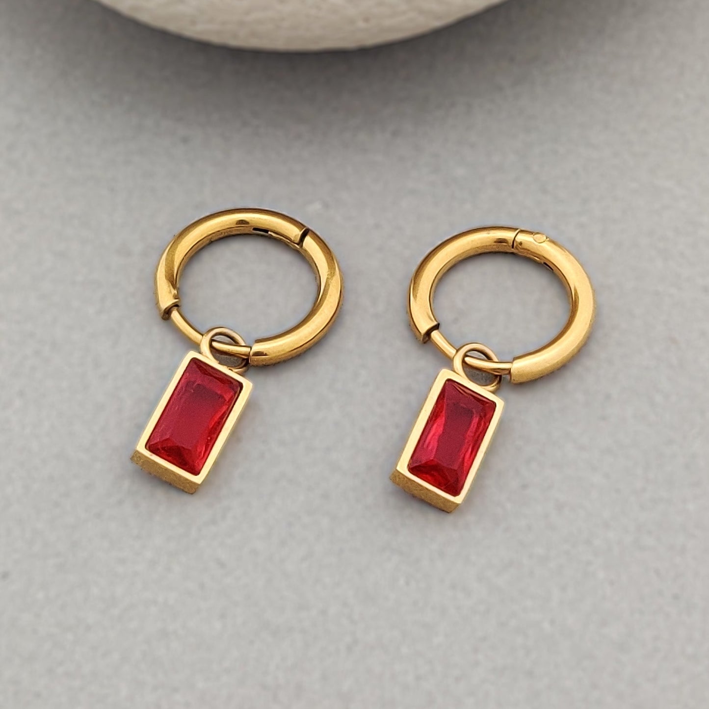 Macie Red Drop Hoops