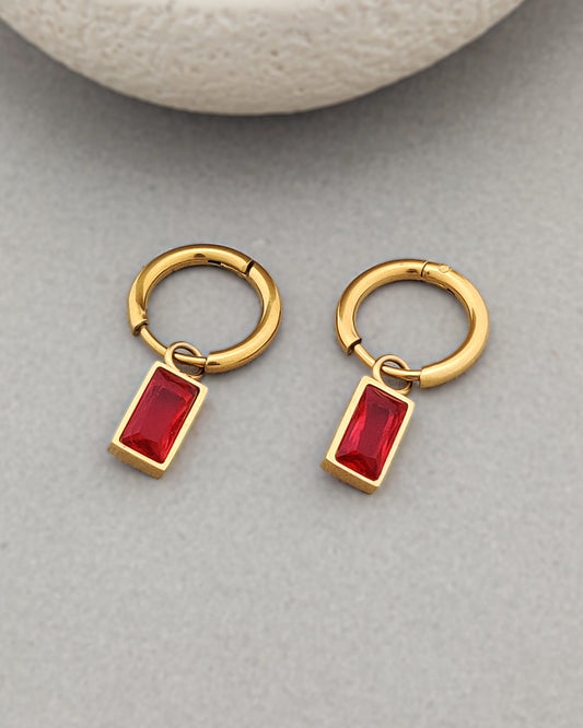 Macie Red Drop Hoops
