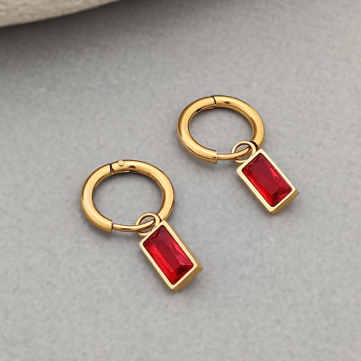 Macie Red Drop Hoops