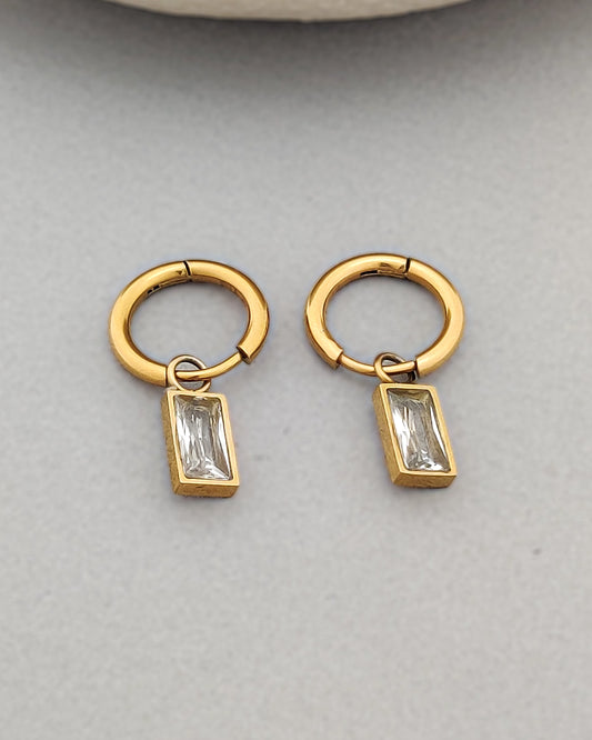 Macie Crystal Drop Hoops