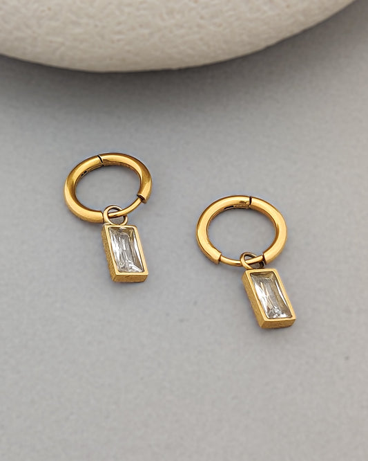 Macie Crystal Drop Hoops