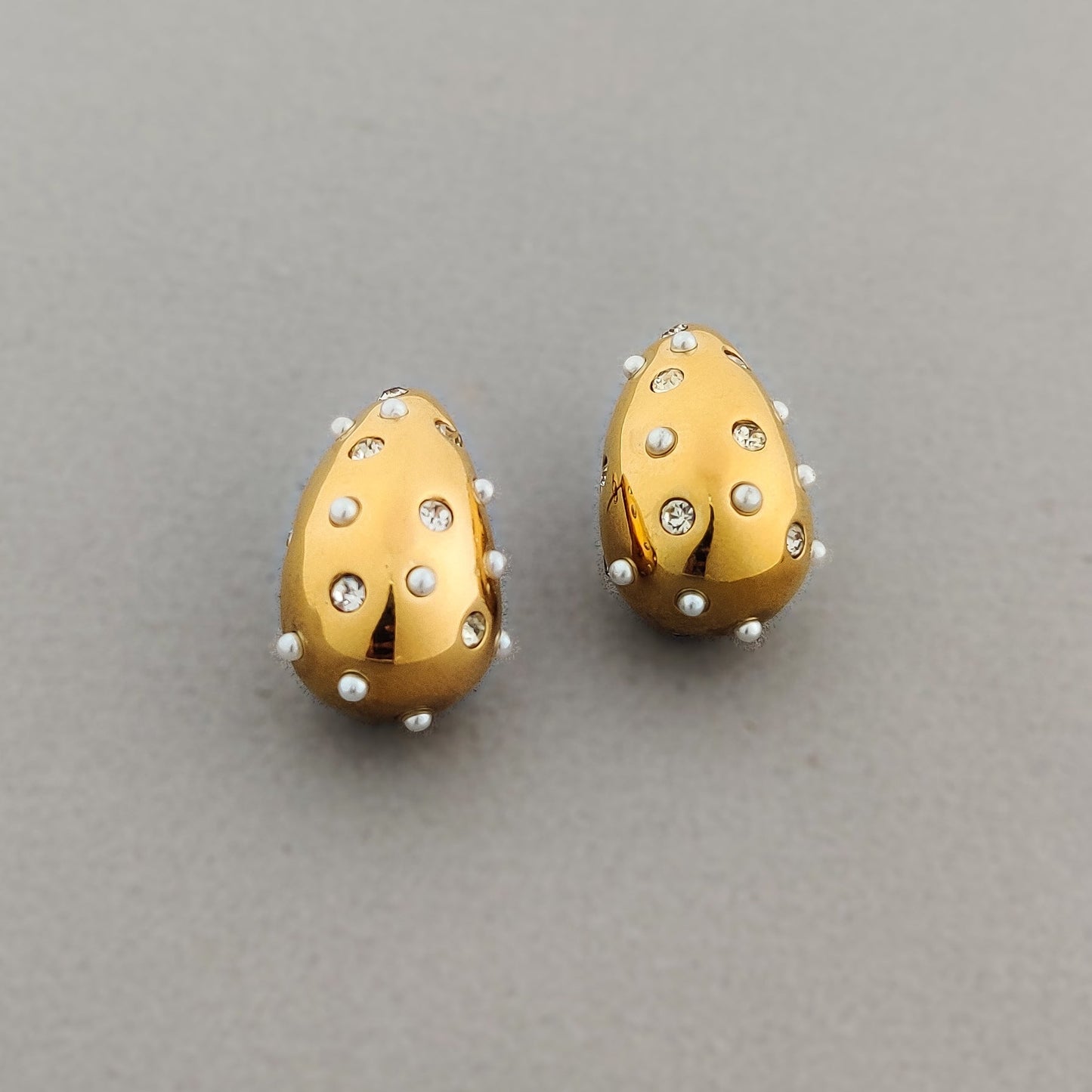 Studded Tear Drop Earrings