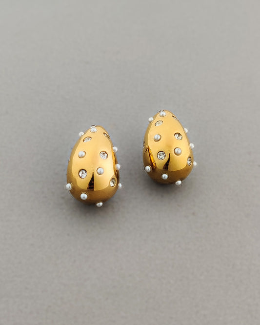 Studded Tear Drop Earrings
